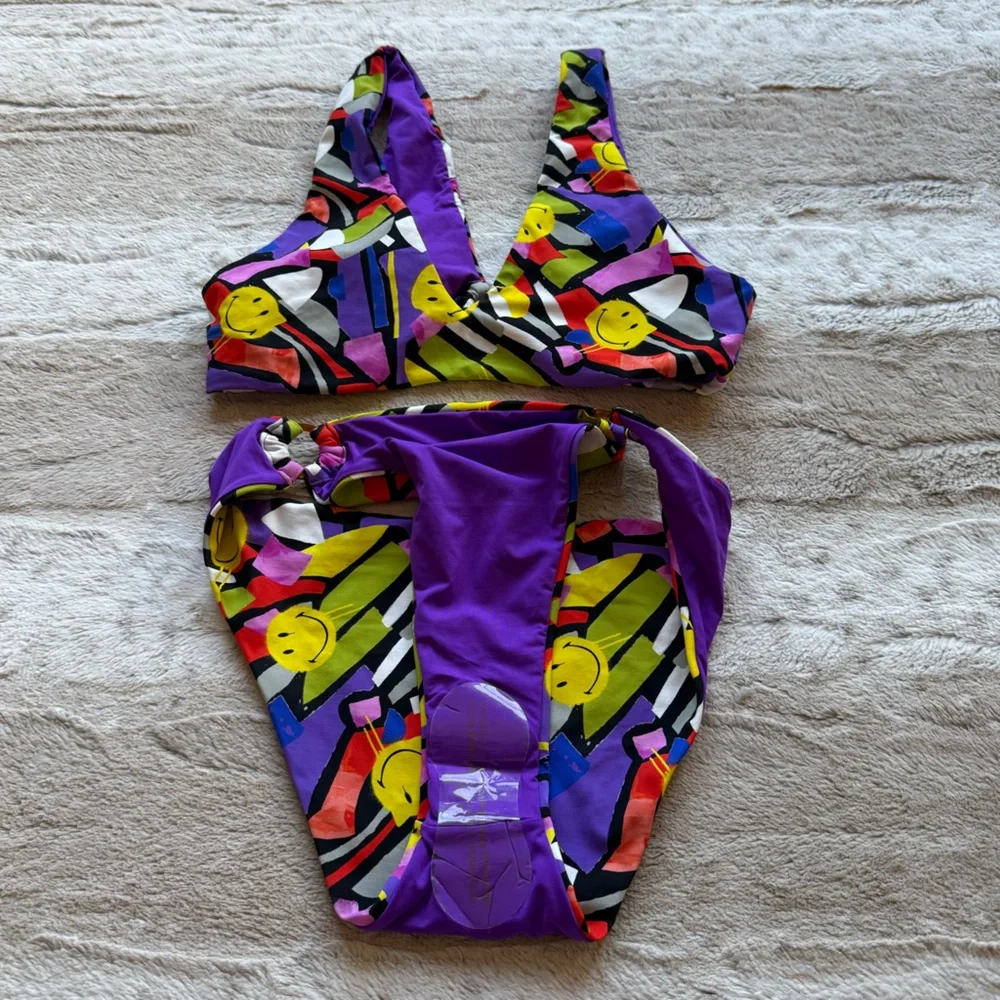 Maaji Smiledelic Talia Ring Front Bralette Bikini Top and Bottom Size M - Picture 5 of 7